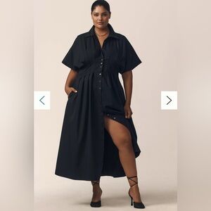 Anthropologie exquise “ Tobie” Black Buttoned down dress with Dolman Sleeves